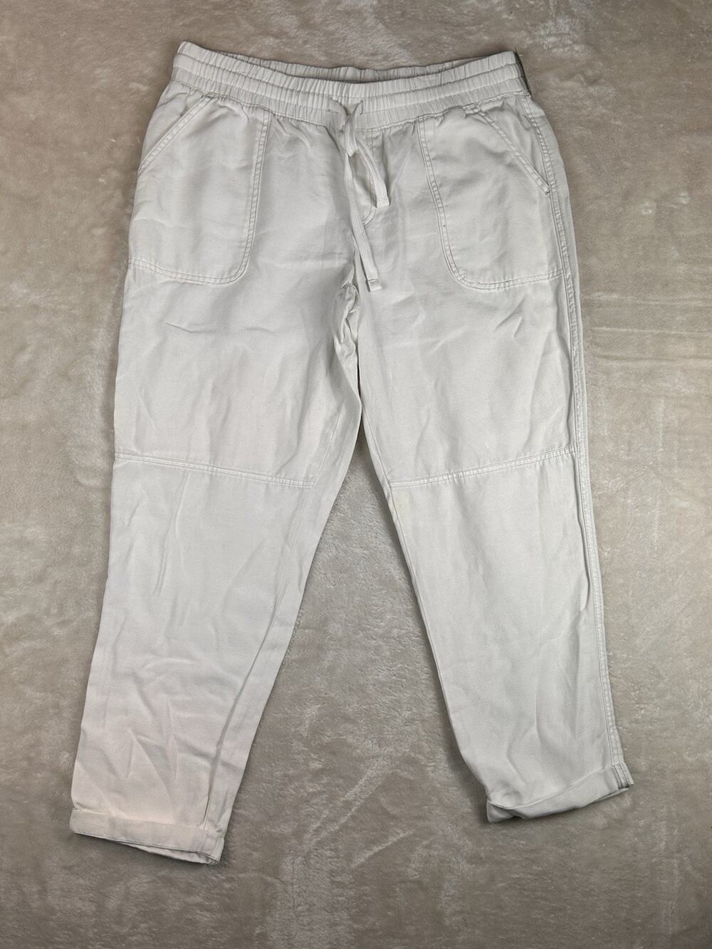 Maurices Pants Women’s Size 14 Weekender White Crop Cargo Ankle Joggers Pockets